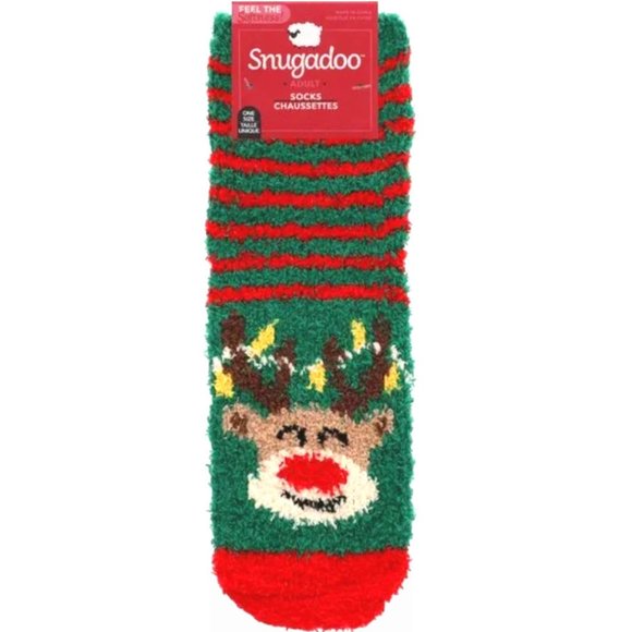 Fuzzy Reindeer Slipper Socks - Picture 1 of 4